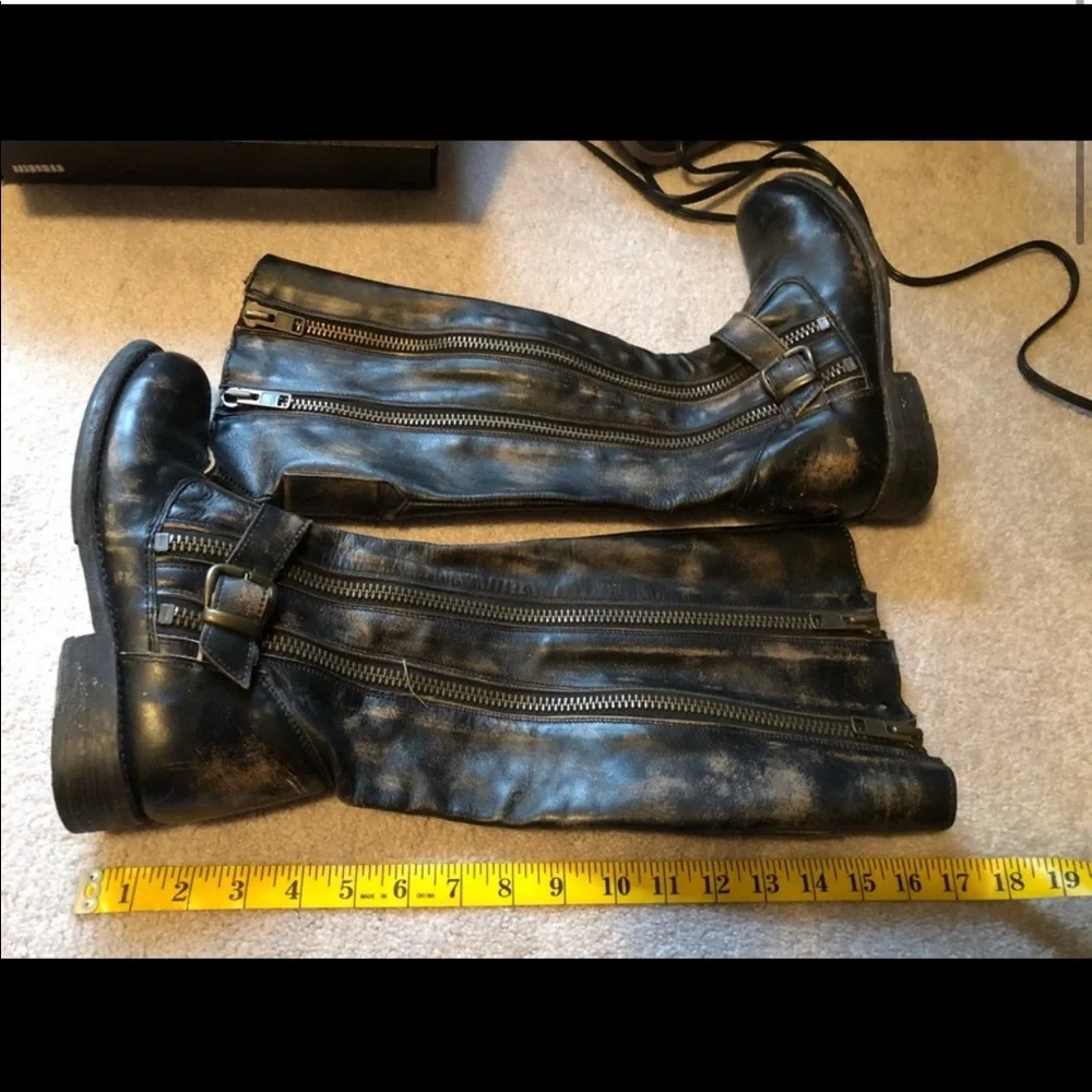 Badass Bed Stu Tango Boots Distressed Black 8.5 - Picture 1 of 9